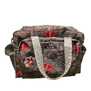 JuJuBe Be Prepared - Lotus - Diaper Bag Large Red Black Brown Wide Opening